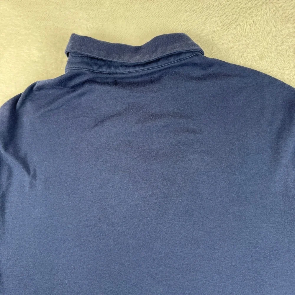Banana Republic Polo Shirt Mens Large Navy Blue Long Sleeve Cotton Jersey